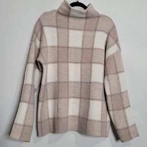 Plaid mock neck sweater